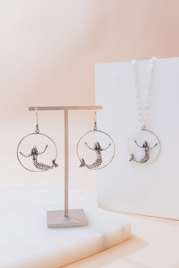 'Mermaid on the Hoop' Earrings