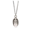 Antiqued Silver Finish Scarab Pendant Necklace