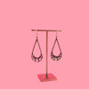 Sterling Silver Open Tear Drop with Seven Dots Earrings