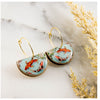 Watercolor Koi Fish Drop Hoop Earrings