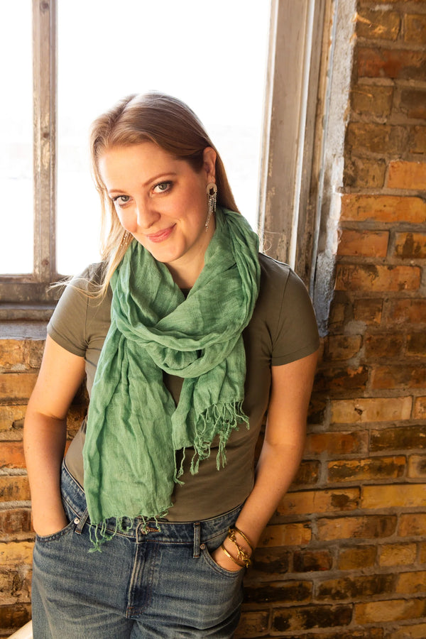 Woven Simplicity Jade Scarf