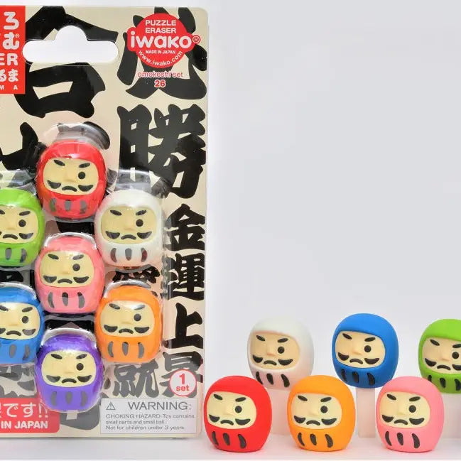 Iwako Daruma Eraser Set