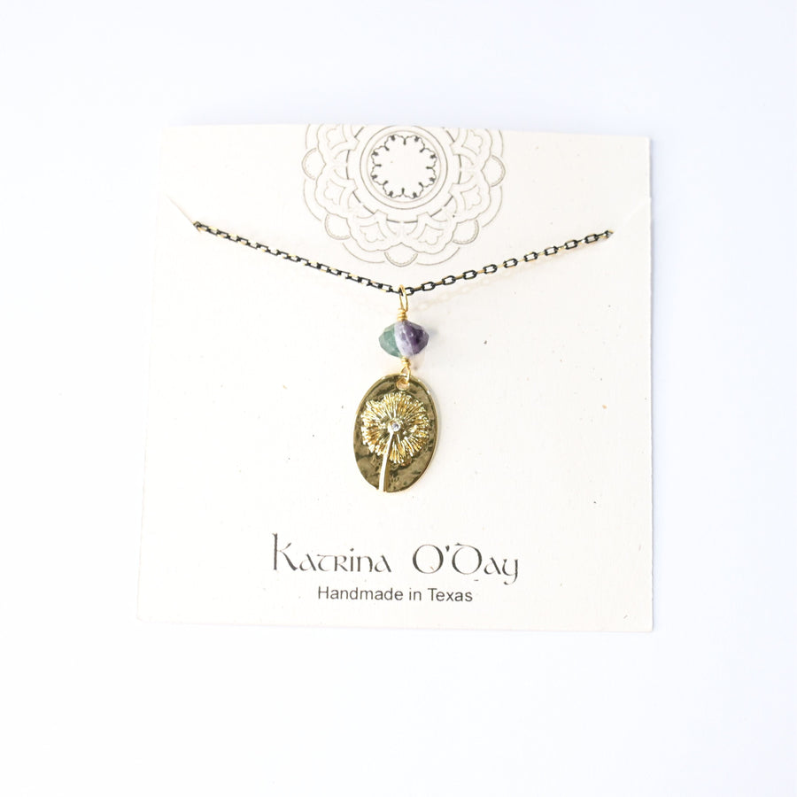 Amethyst Floral Simple Necklace