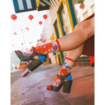 Year of the Horse Sheer Crew Socks