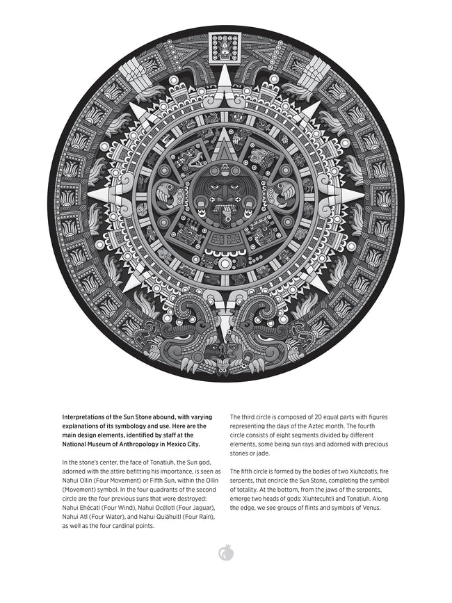 Michael Angulo: Aztec Sun Stone 1000 Piece Circular Jigsaw Puzzle