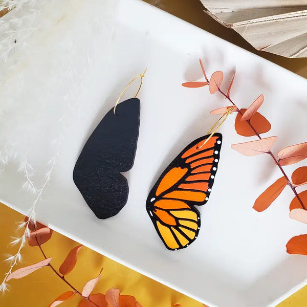 Monarch Butterfly Wing Earrings