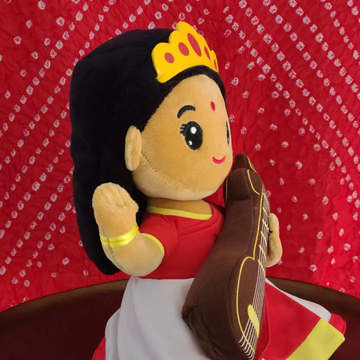 Mantra Singing Saraswati Devi Plush Toy