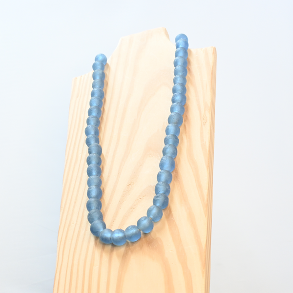 African Blue Glass Bead Necklace