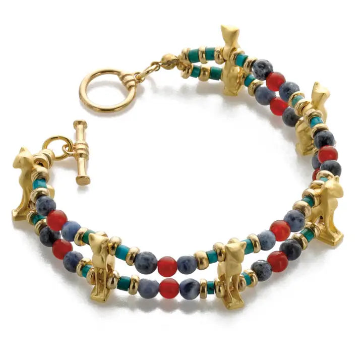 Bastet Cat Beaded Bracelet
