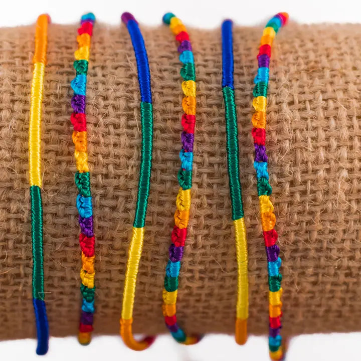 Silk Rainbow Friendship Bracelet