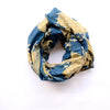 Blue and Gold Block Print Scarf