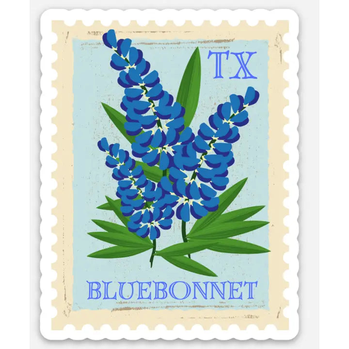 Texas Bluebonnet Stamp Sticker