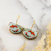 Watercolor Koi Fish Drop Hoop Earrings