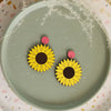 Sunflower Stud Dangle Earrings