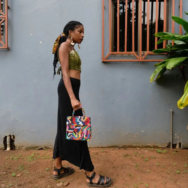 BB Bright Beaded Brain Waves Purse