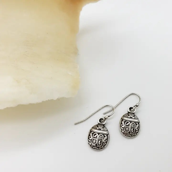 Mini Egyptian Scarab Earrings