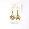 14Kt GoldFill Brass Lotus Emerald Earrings