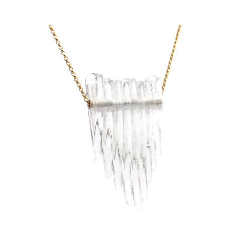 Mini Clear Kinetic Shield Necklace