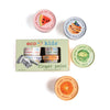 Eco-Kids Finger Paint Set, displaying watermelon red, blue blueberry, green cabbage and orange 