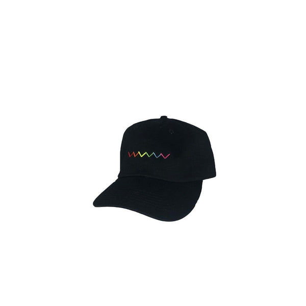 Black cap with rainbow line 