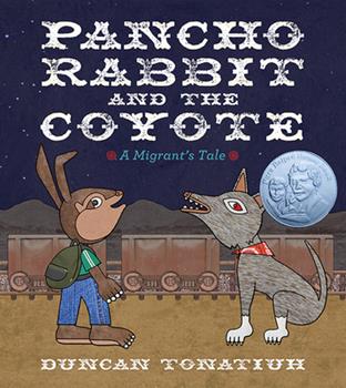 childrens book of rabbit and coyote in a dessert at night