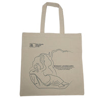 Beige tote bag commemorating Roman Landscapes exhibit 