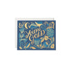 blue and gold flowers card