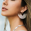 women wearing sterling silver Zenu earrings